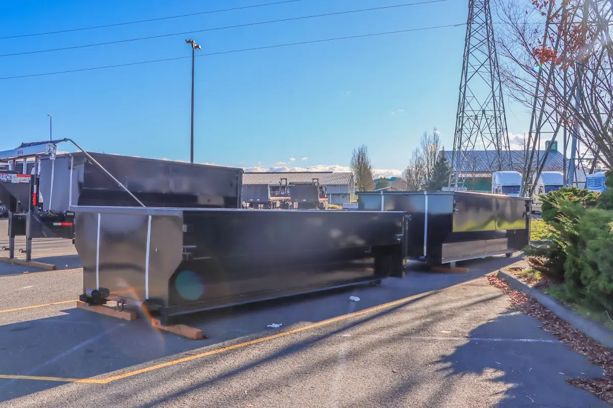 Roll-off dumpster ready for waste disposal at job site for 8 Yard Dumpster Rental in Niles